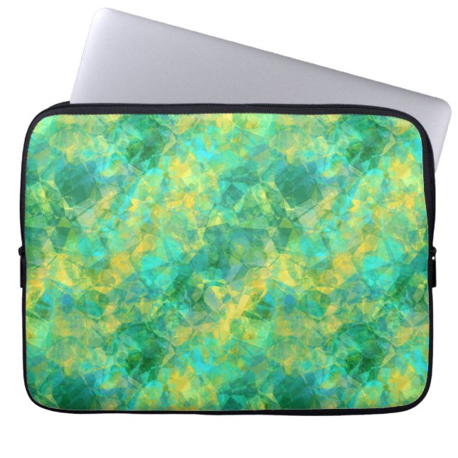 Emerald Grönt Crumged Struktur Laptop Sleeve (Framsidan)