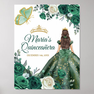 Emerald Grönt Dacks Quinceañera Krona Birthday Poster