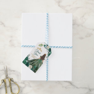 Emerald Grönt Dacks Quinceañera Krona Tack Presentetikett