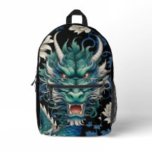 Emerald Grönt Dragon Print cut Sew Bag