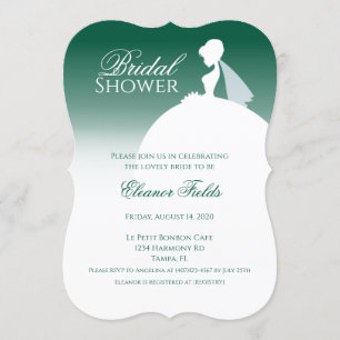 Emerald Grönt Dress Silhouette Möhippa Inbjudningar