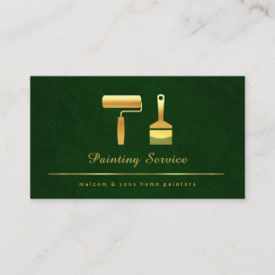 Emerald Grönt Elegance Guld Brush Visitkort