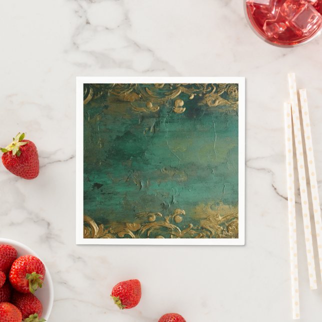 Emerald Grönt Elegant bröllop Pappersservett (Insitu)