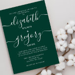 Emerald Grönt Elegant Modern Bröllop Inbjudningar<br><div class="desc">Rustic Simple Emerald Grönt Elegant Modern Calligraphy bröllopsinbjudningar</div>
