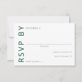Emerald Grönt Elegant Modern Minimalist Bröllop OSA Kort