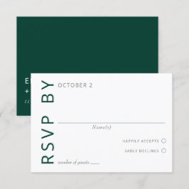 Emerald Grönt Elegant Modern Minimalist Bröllop OSA Kort