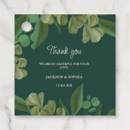 Emerald grönt Elegant rustic grey löv lush Gåvor Etiketter