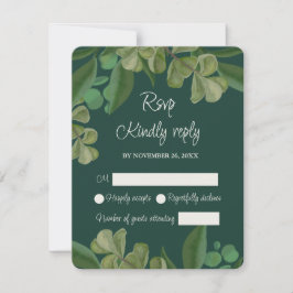 Emerald grönt Elegant rustic grey löv lush OSA Kort