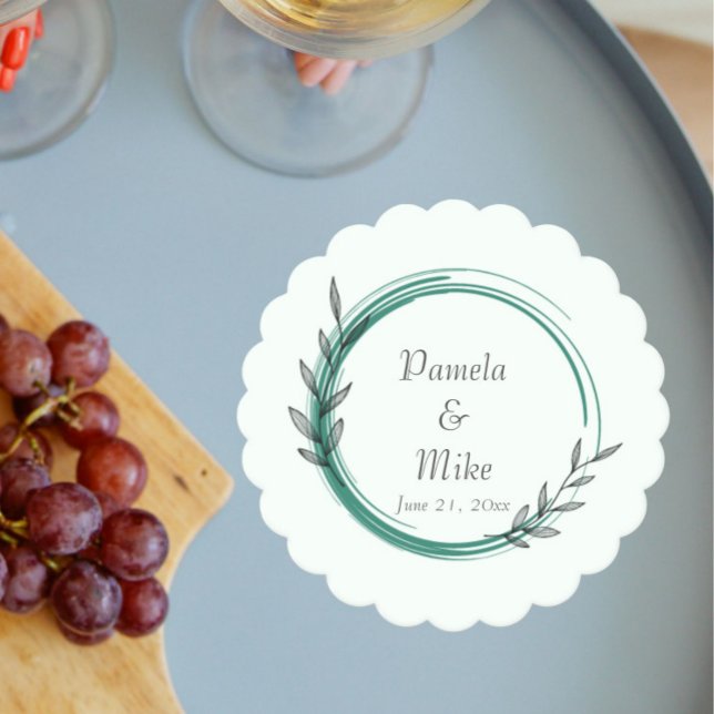 Emerald Grönt Enkel botaniskt utandning Bröllop Underlägg Papper (In Situ Wedding)