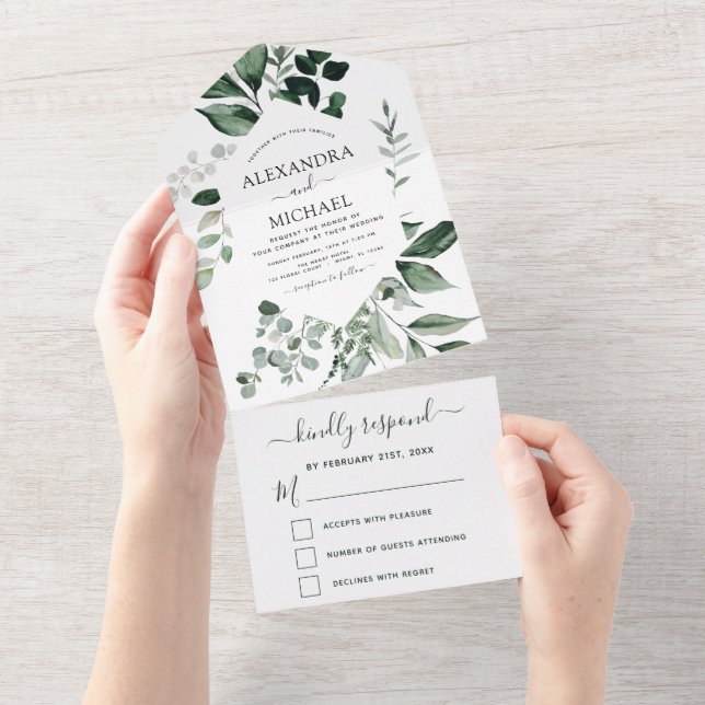 Emerald Grönt Eucalyptus Greenery Bröllop OSA (Tearaway)