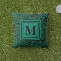 Emerald Grönt Family Monogram Botanical Mönster