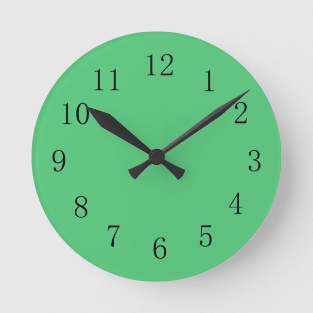 Emerald Grönt Färg Wall Clock Rund Klocka (Framsida)