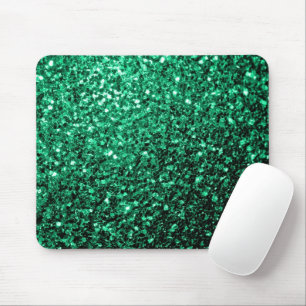 Emerald Grönt faux glitter sparkles Musmatta