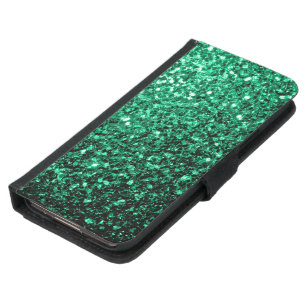 Emerald Grönt faux glitter sparkles Samsung Galaxy S5 Plånboksfodral