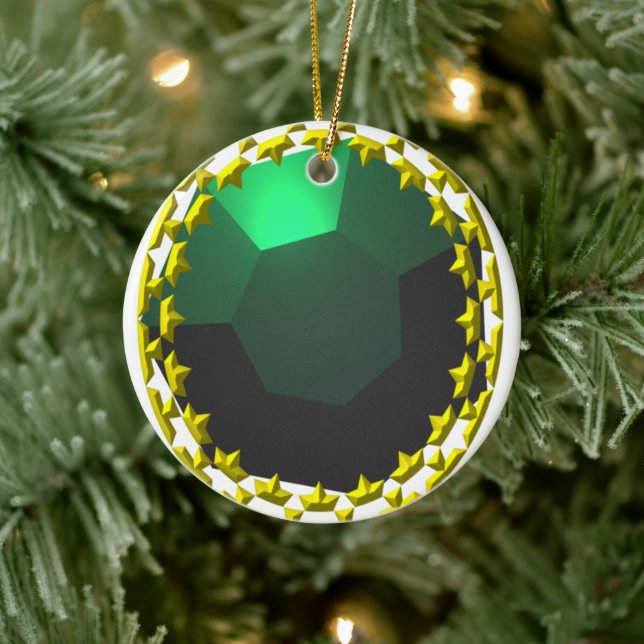 "Emerald Grönt" Faux Jewelry Ceramic Ornament (Träd)