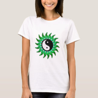 Emerald Grönt Flaming Yin Yang Sol Tröja