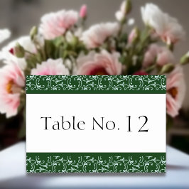 Emerald Grönt Florentine Bröllop Bord Card Bordsnummer