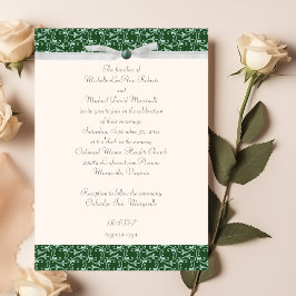 Emerald Grönt Florentine bröllopsinbjudan Inbjudningar