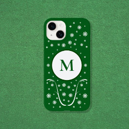 Emerald Grönt Flower Power Monogram-telefonväska