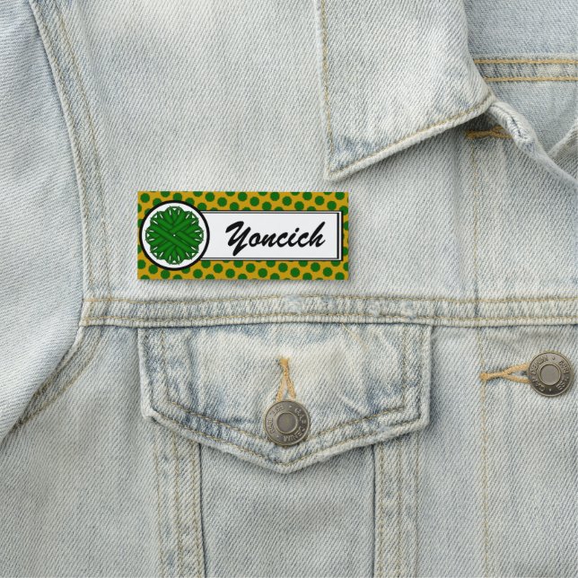 Emerald Grönt Flower Ribbon av Kenneth Yoncich Namnbricka (På plats)