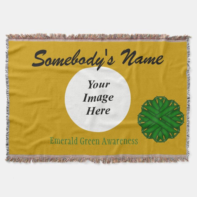 Emerald Grönt Flower Ribbon Template by K Yoncich Filt (Framsidan)