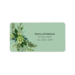Emerald Grönt Flowers Adressetiketter