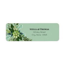 Emerald Grönt Flowers Returetiketter Returadress Etikett