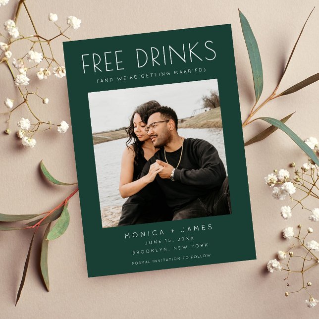 Emerald Grönt Funny Bröllop spara datum Meddelande (Emerald Green Funny Wedding Save the Date)