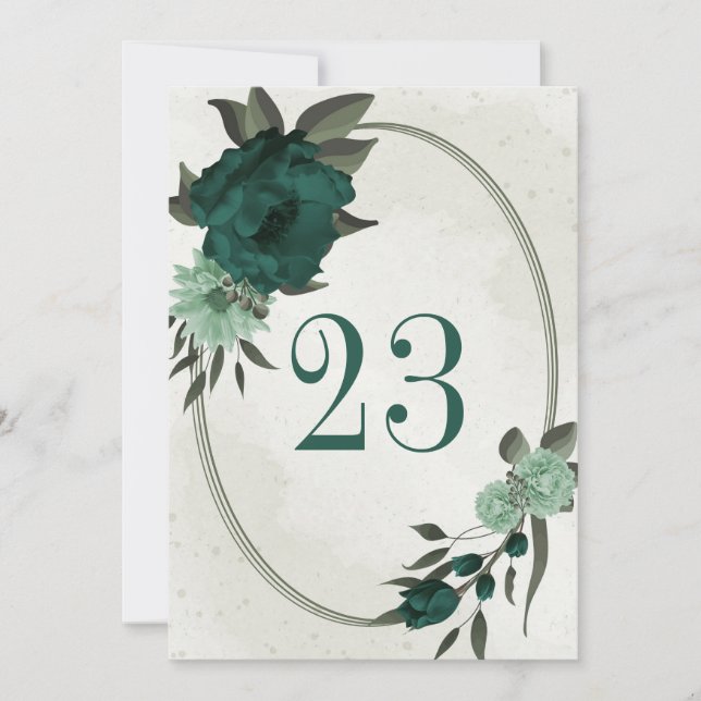 emerald grönt - geometriskt bordsnummer (Framsida)