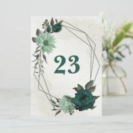 emerald grönt - geometriskt bordsnummer