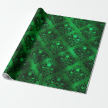Emerald Grönt Glam Damask Ro Mönster
