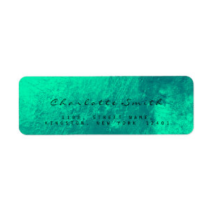 Emerald Grönt Glass Metall Returetiketter Returadress Etikett