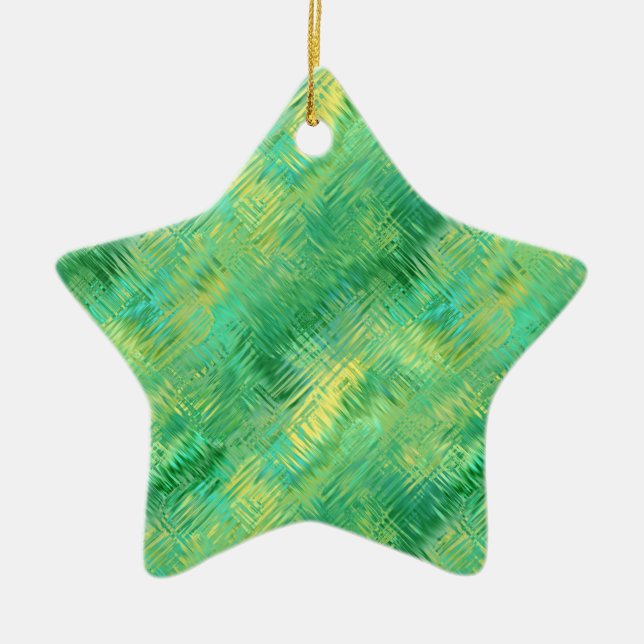 Emerald Grönt Glassy Struktur Julgransprydnad Keramik (Framsidan)