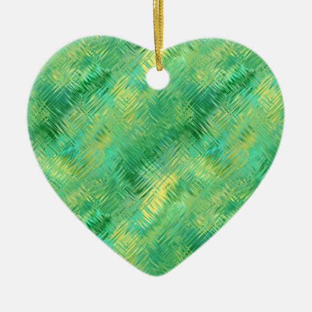 Emerald Grönt Glassy Struktur Julgransprydnad Keramik (Framsidan)