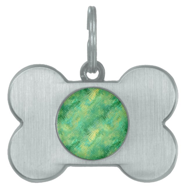 Emerald Grönt Glassy Struktur Namnbricka Husdjur (Framsidan)