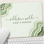 Emerald Grönt Glitter Agate Geode Luxe Chic Musmatta<br><div class="desc">Emerald Grönt Glitter Agate Geode Luxe Chic Pad. Perfekt för konstnärer,  hårstilister,  kosmetologer med mera!</div>