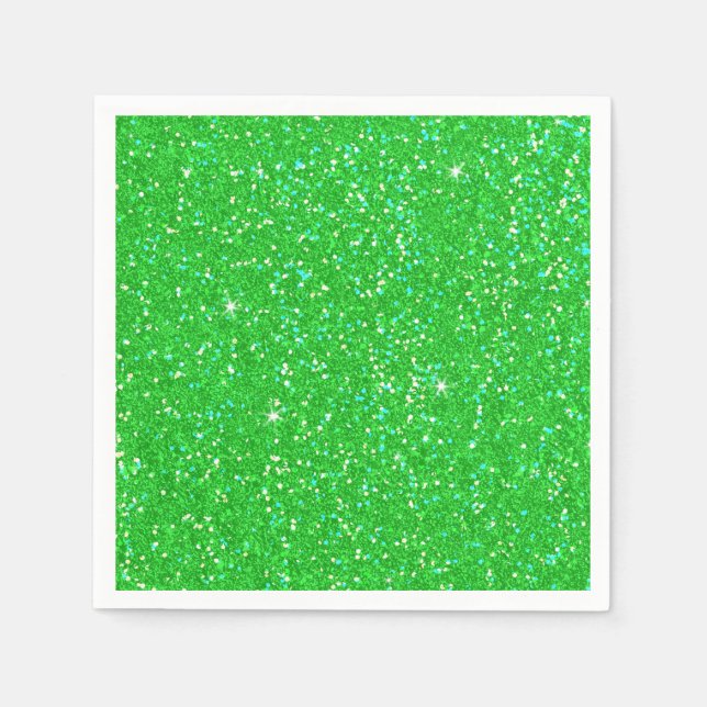 Emerald Grönt Glitter Effect Gnistra Pappersservett (Framsidan)