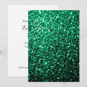 Emerald Grönt glitter sparkles Personalize Inbjudningar