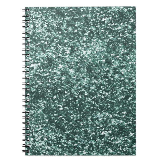 Emerald Grönt Gnistra Glitter Anteckningsbok (Framsidan)