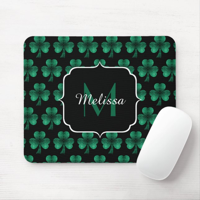 Emerald Grönt Gnistra Shamrock Black Monogram Musmatta (Med mus)