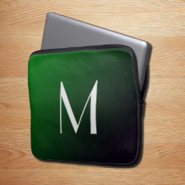 Emerald Grönt Gradient - fet monogram Laptop Fodral