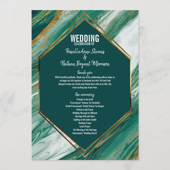 Emerald Grönt Guld Abstrakt Agate Marble Program (Framsida)