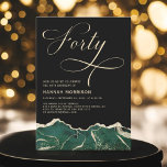 Emerald Grönt Guld Agate 40:e fyrtiofödelsedagen Inbjudningar<br><div class="desc">En lyxig och elegant 40-årsinbjudan med en fantastisk grönt och guld-agatdesign. Den här inbjudan blandar modern sofistikering med tidlös charm. Riken framträder i grönt-tonerna,  som accentueras av guld-radiandetaljer,  skapar en förfinad och snyggt estetisk,  och skapar den som perfektens val för en minnesvärd och storskalig milstolpe firande.</div>