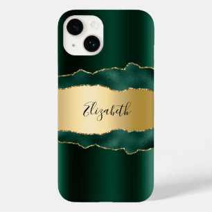Emerald grönt guld agate marble namn skript