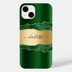 Emerald grönt guld agate marble namn skript