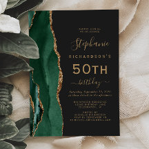 Emerald Grönt Guld Agate Mörk 50:e Födelsedagsfest