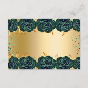 Emerald grönt guld blommor party stationärt kort