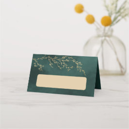 Emerald Grönt & Guld Botanical Bröllop Placeringskort
