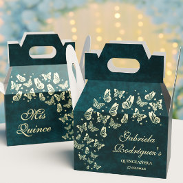 Emerald Grönt Guld Butterfly 15 Años Mis Quince Presentaskar