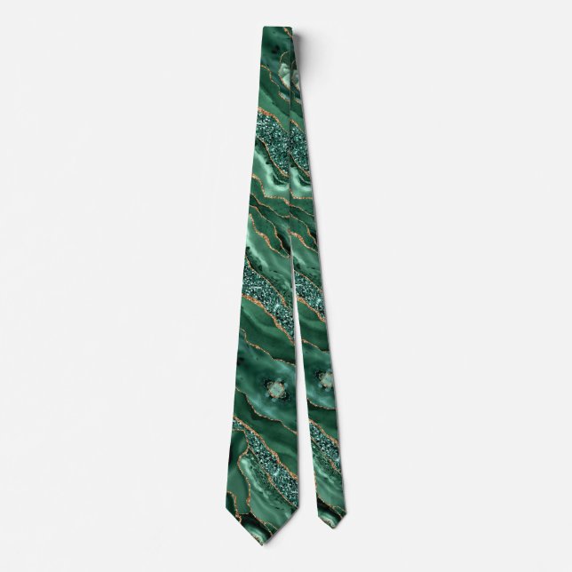 Emerald Grönt Guld Glitter Neck Tie Slips (Framsida)